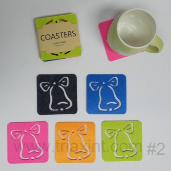 L-1001 Felt coaster set(die-cut shape)