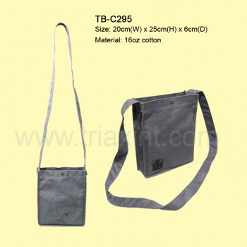 TB-C295	16oz-有色棉布斜背袋	